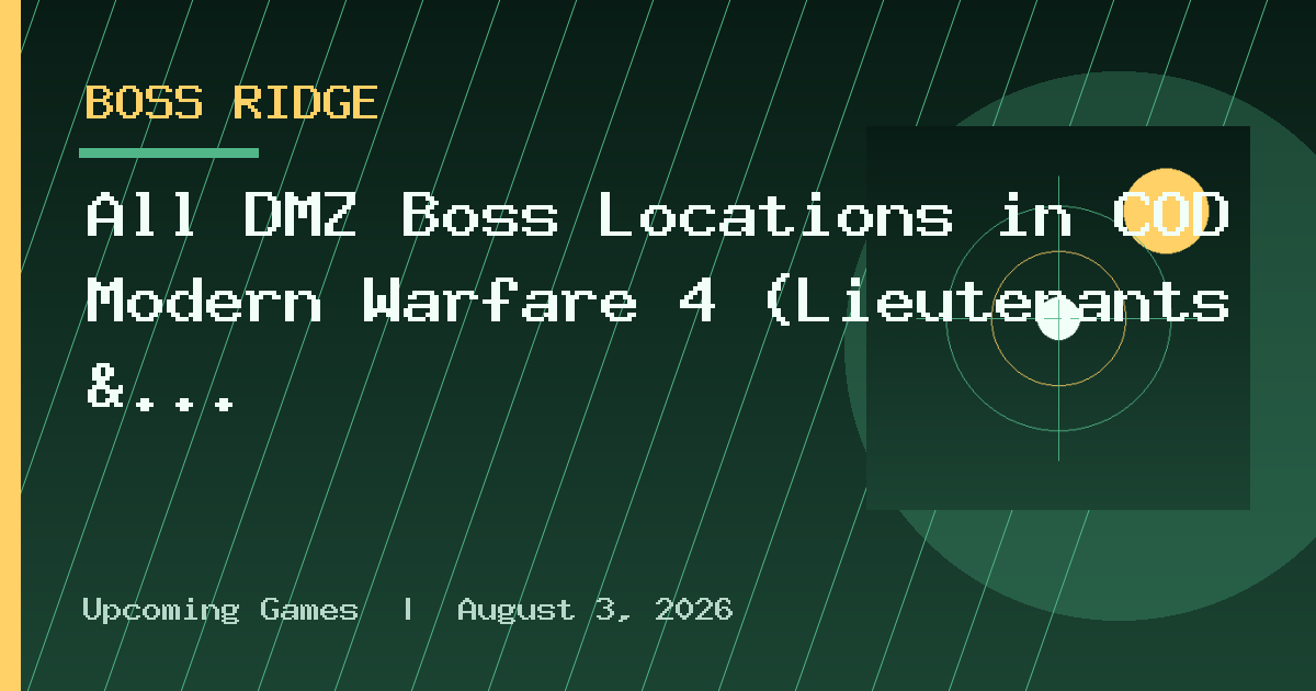 All DMZ Boss Locations in COD Modern Warfare 4 (Lieutenants & Commanders)