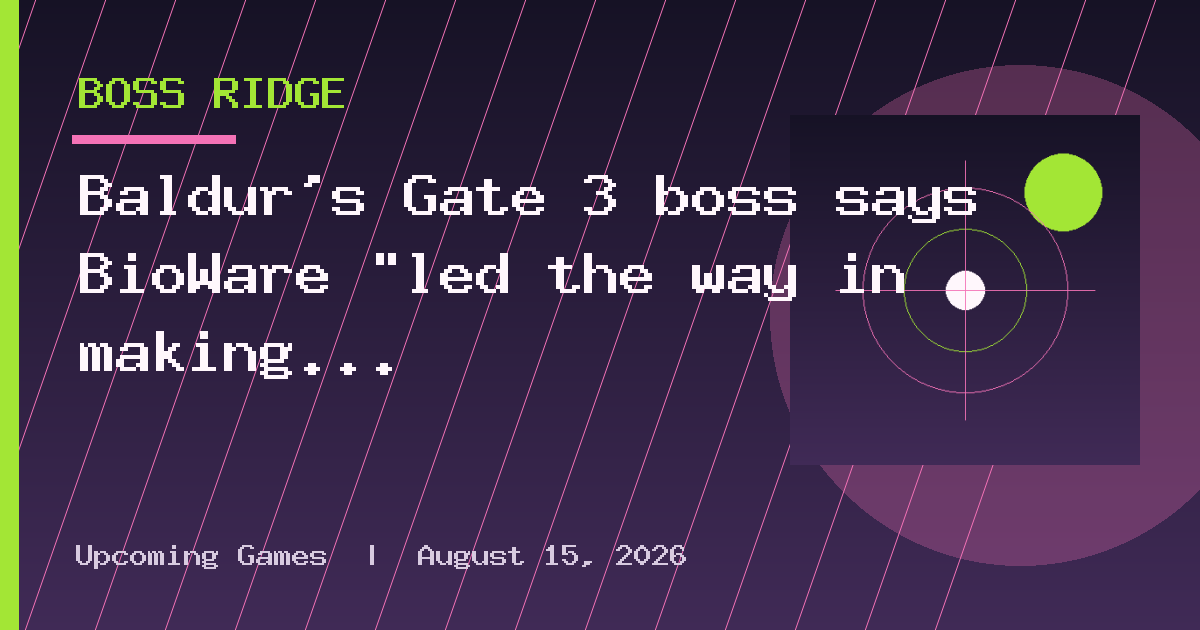 Baldur's Gate 3 boss says BioWare "led the way in making RPGs big