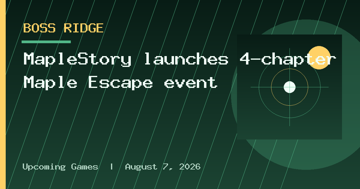 MapleStory launches 4-chapter Maple Escape event