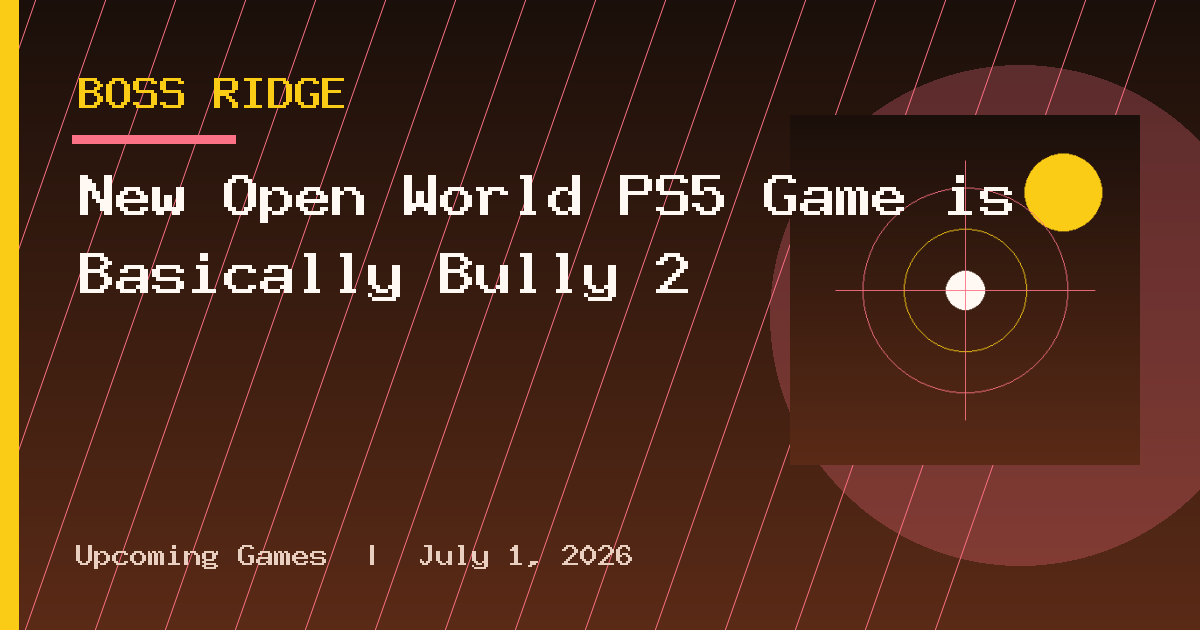 New Open World PS5 Game is Basically Bully 2
