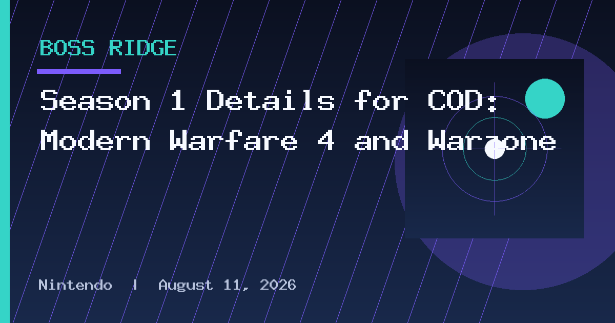 Season 1 Details for COD: Modern Warfare 4 and Warzone